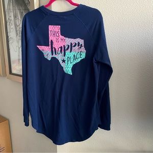 Texas This is My Happy Place Navy Long Sleeve T-Shirt Large by Red Camel